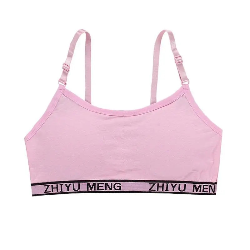 Young Children Girls Bra Cotton Underwear For Puberty Letter Girls Developmental Underwear Cross Bra Kids Vest Teenage Camisoles