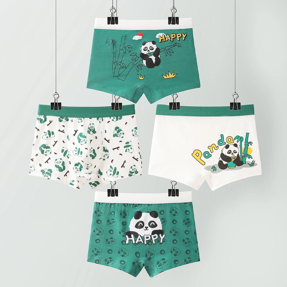 Kids Boxer Underwear Cotton Cute Cartoon Vehicle Children Shorts Panda Simple Pattern Underpants Soft Boy Panties 3-12 Years Old