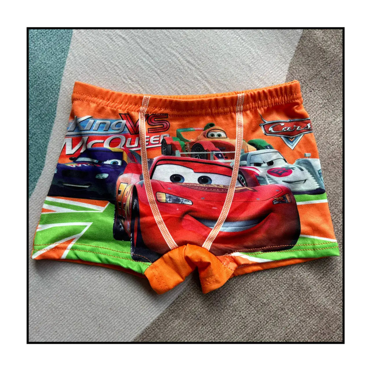 2pcs New Children's Underwear Boxers Kids Car Cartoon McQueen Boys Underwear Boxers
