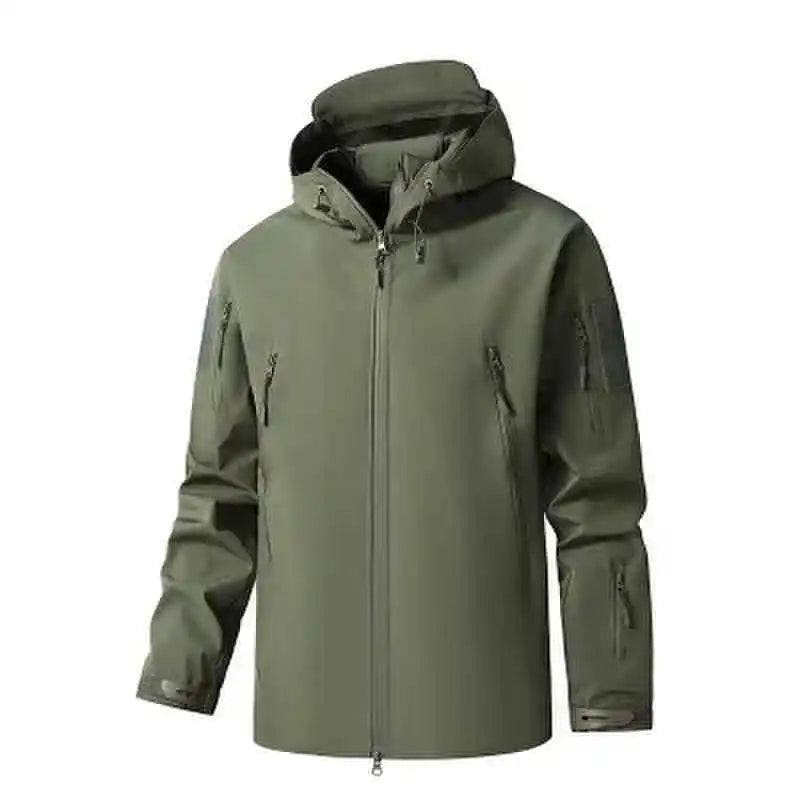 Men's Tactical Training Jacket Outdoor Camouflage Fleece Lined Soft Shell Windproof Waterproof Breathable Hiking Climbing Cam...