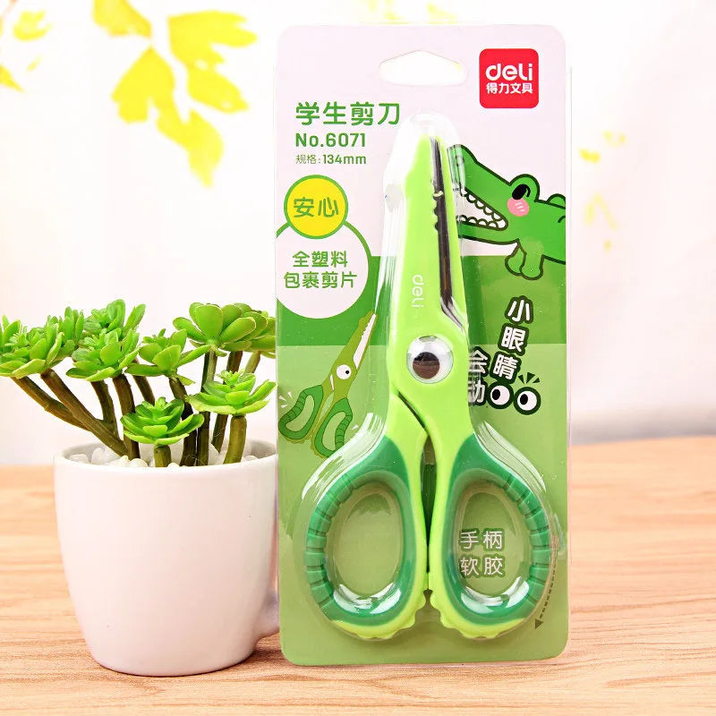 DELI Cartoon Safety Scissors for Kids DIY Cute Craft Paper Scissors School Stationery