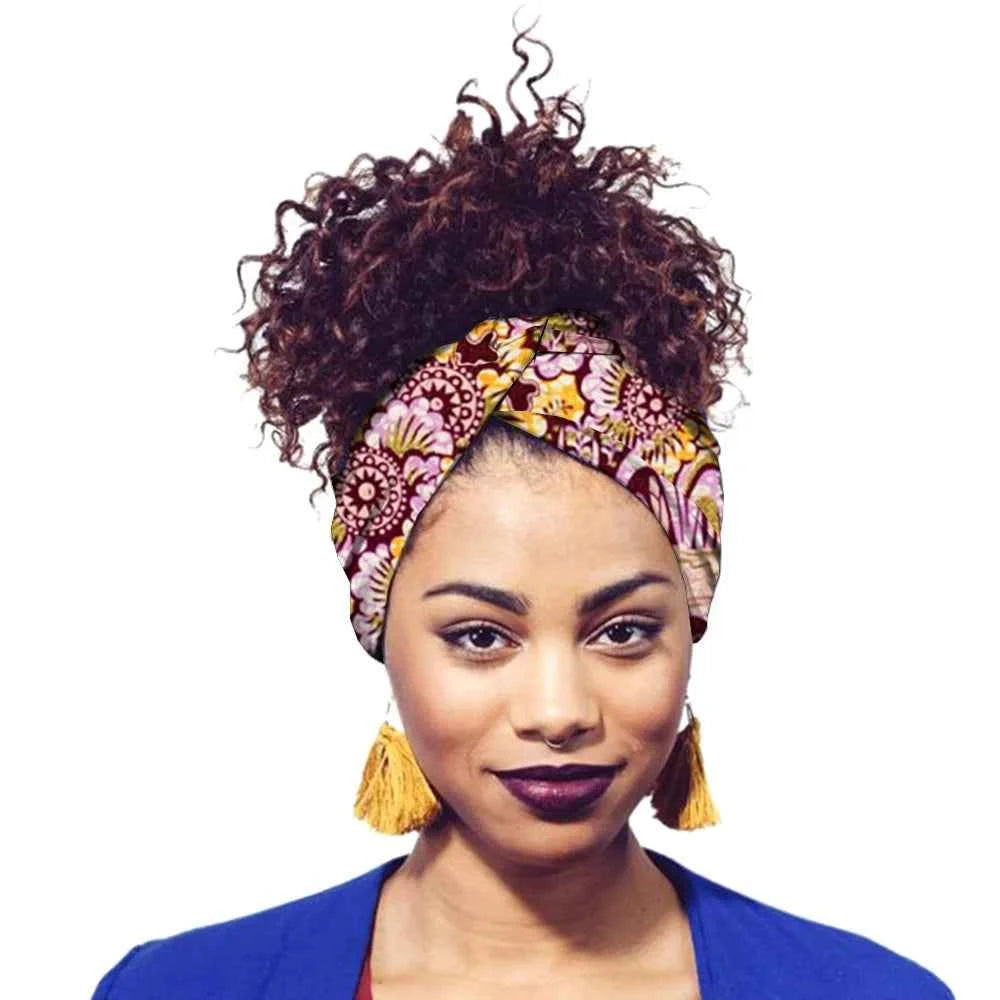 African Print Headbands For Women Designer Bandage With Tassel Earrings Dangle Cotton Wax Hair Bandanas For Women Headband Set