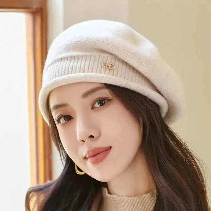 Women's Winter Knit Beret - Fashion  Hat Soft Warm Comfortable Stretchy Cap for Cold Weather