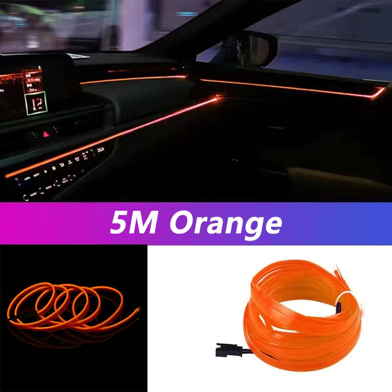 Striscia LED Interni Auto 5M – Neon EL Flessibile per Decorazione e Atmosfera