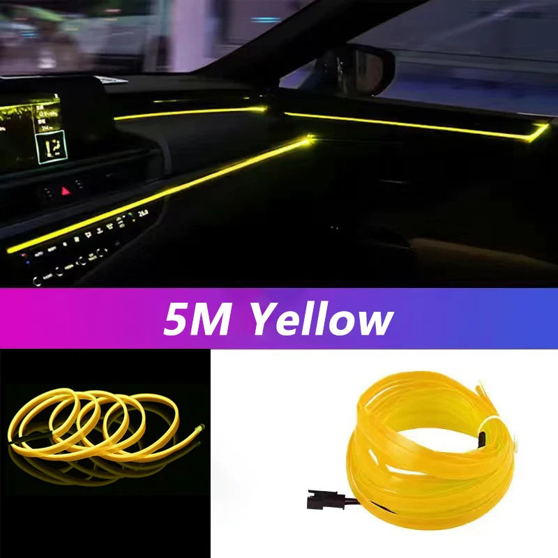 Striscia LED Interni Auto 5M – Neon EL Flessibile per Decorazione e Atmosfera