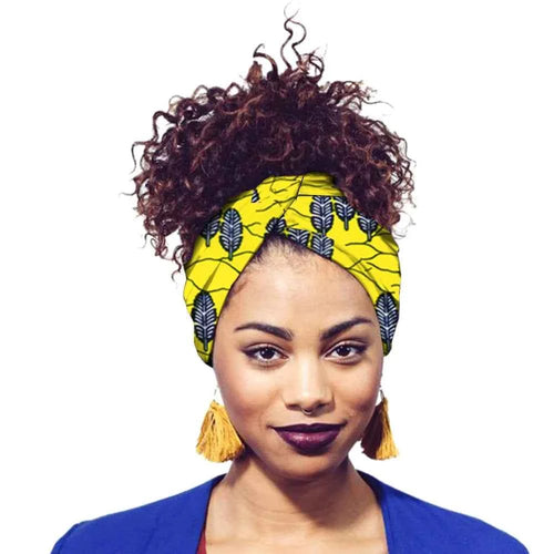 African Print Headbands For Women Designer Bandage With Tassel Earrings Dangle Cotton Wax Hair Bandanas For Women Headband Set
