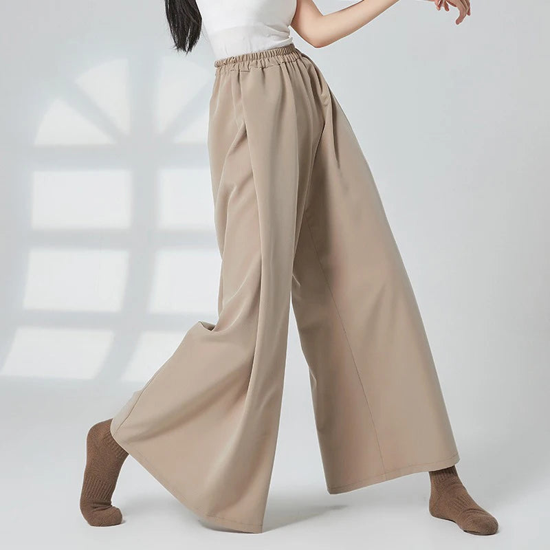Modern Dance Girl Loose Straight Wide-Leg Pants Classic Dance Practice Outfit Daily Wear Comfortable Fit Dance Trousers