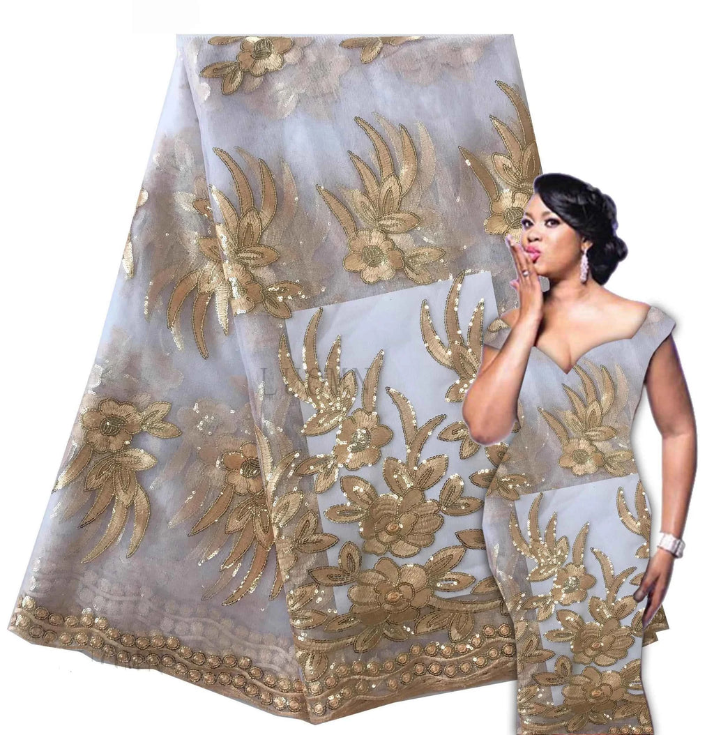 5yards/lot 2025 High Quality Nigerian French Lace African Lace Fabric for Party Dress Peach Africa Lace Fabric ALC