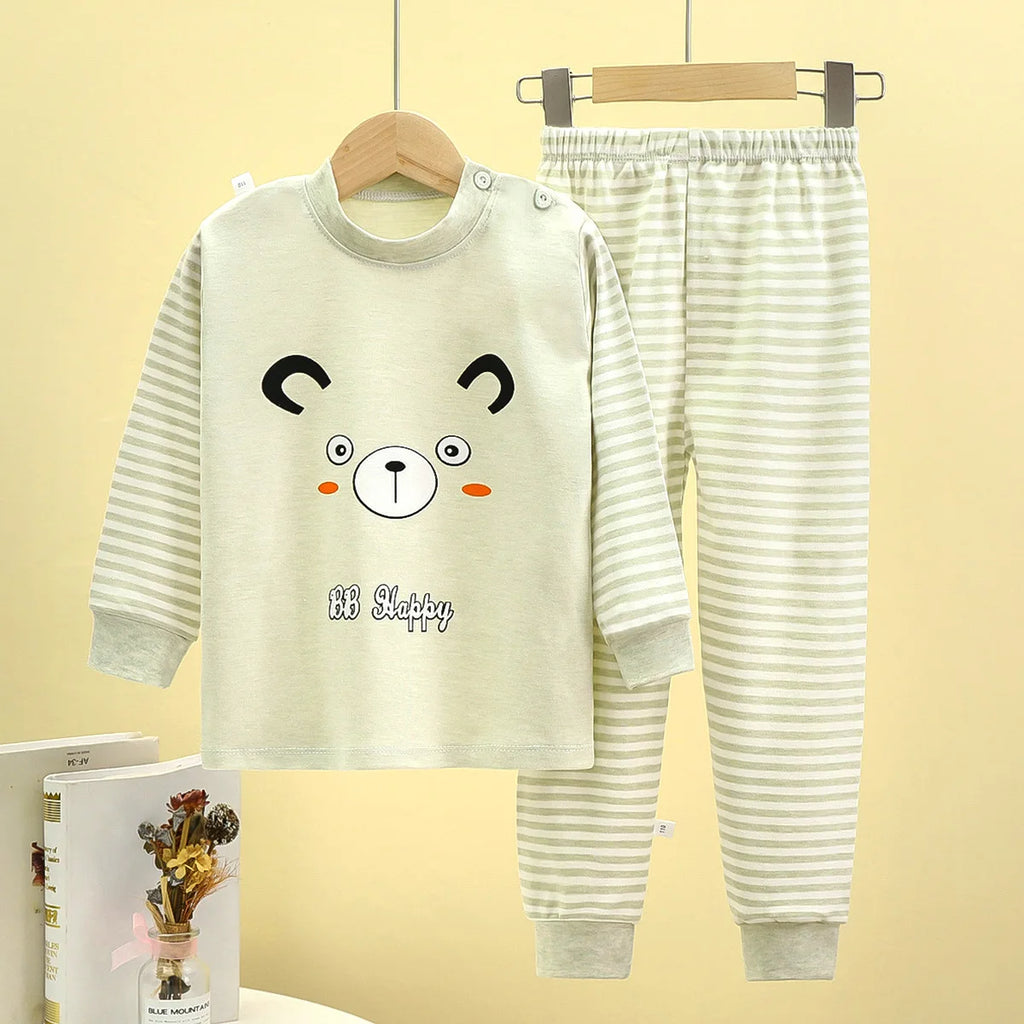New Children's Cotton Underwear Two-piece Boy Girls Fall And Winter Children's Home Wear Children's Pajamas Children's Warm Clot