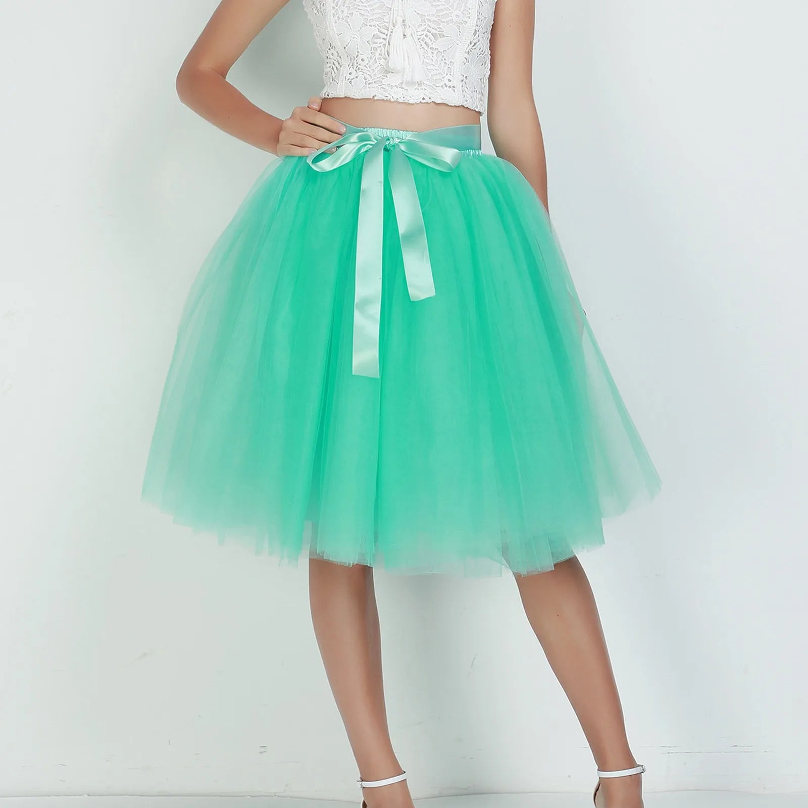 Skirts Pants Carnevale New Women Tulle Skirts Knee Length Long Adult Tutu Layered Short Prom Party Midi Skirt Made by Skirt