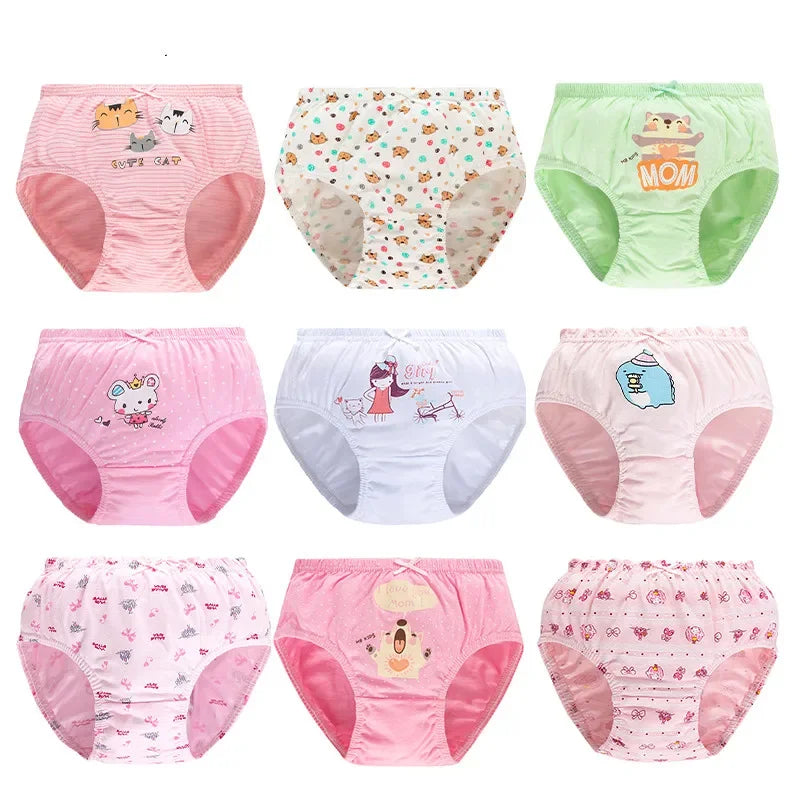5/10 Pieces Comfy Children's Girls Panties Cotton Soft Pretty Cartoon Rainbow Child Underwear for Girls Kids Briefs Breathable