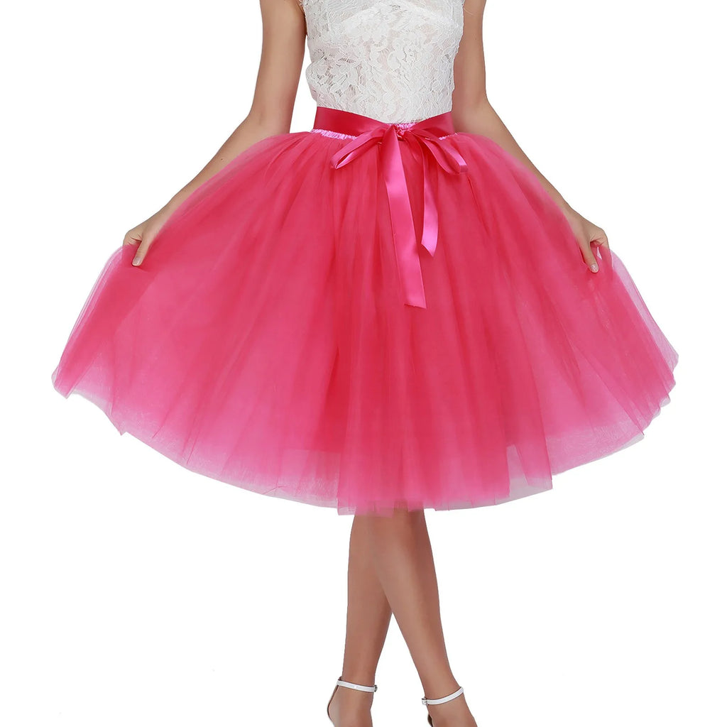 Skirts Pants Carnevale New Women Tulle Skirts Knee Length Long Adult Tutu Layered Short Prom Party Midi Skirt Made by Skirt