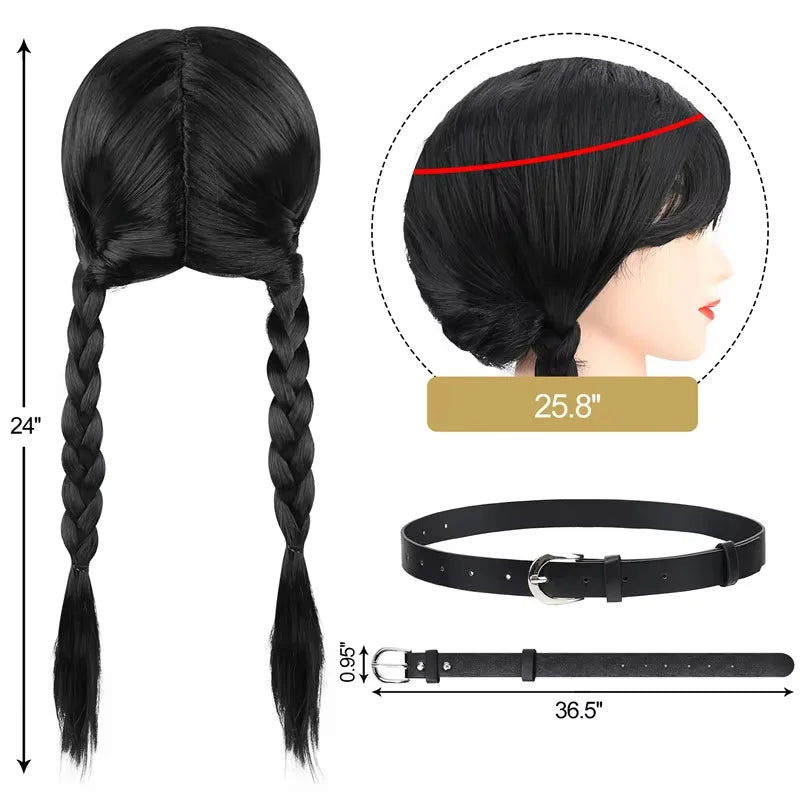 Wednesday Adams Same Cosplay Costume Girl Dress Birthday Party Dress Stage Performance Halloween Carnival Kids Dress Up Suit