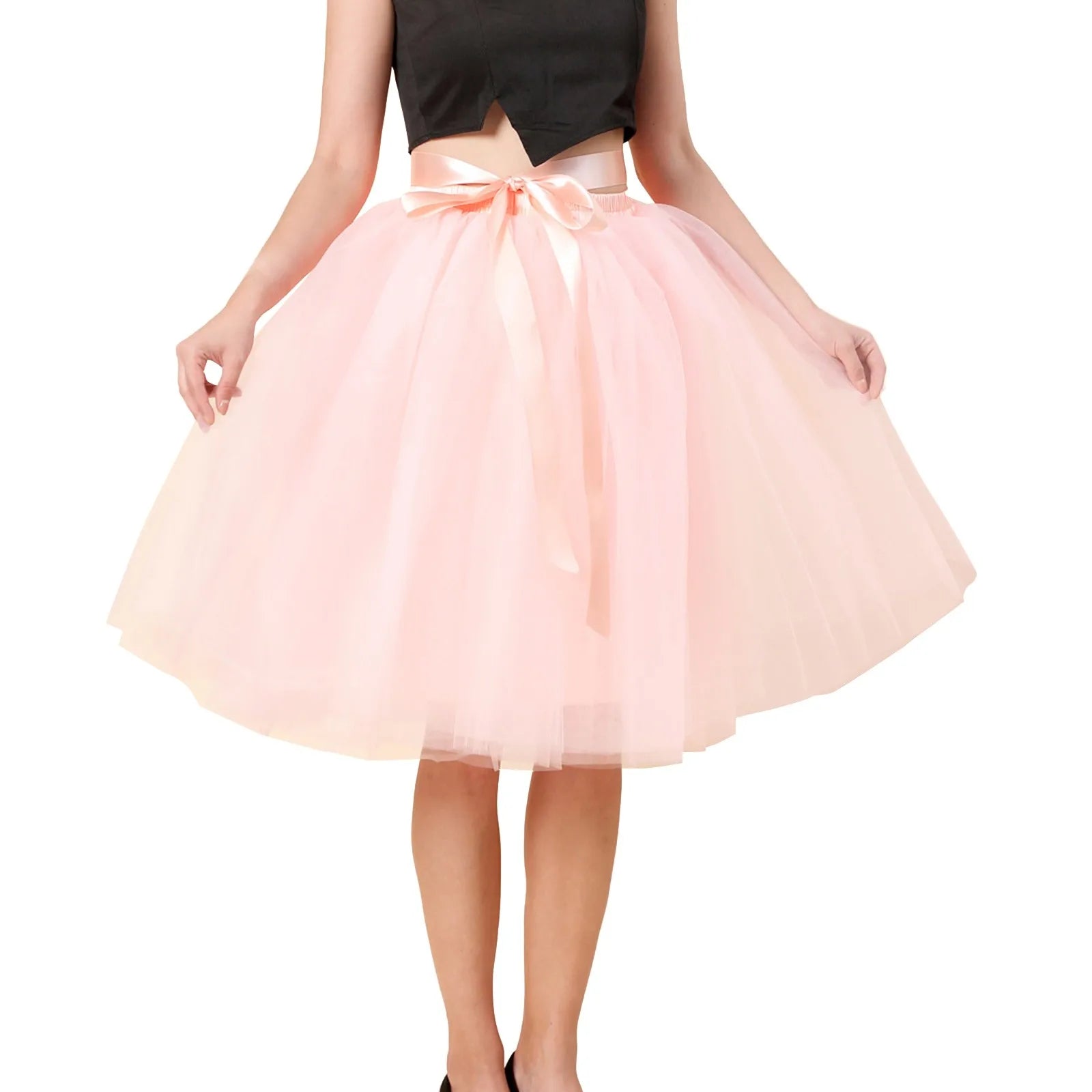 Skirts Pants Carnevale New Women Tulle Skirts Knee Length Long Adult Tutu Layered Short Prom Party Midi Skirt Made by Skirt