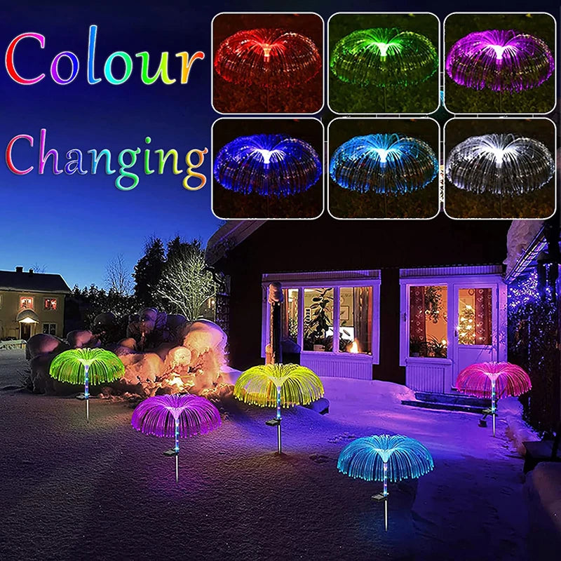 LED Solar Jellyfish Garden Lights Outdoor Waterproof Yard Balcony Pathway Lawn Wedding Party Decoration Solar Power Flowers Lamp