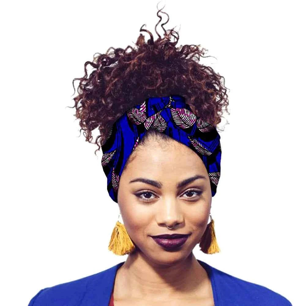 African Print Headbands For Women Designer Bandage With Tassel Earrings Dangle Cotton Wax Hair Bandanas For Women Headband Set