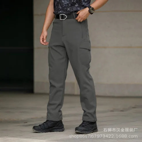 Men's Tactical Training Jacket Outdoor Camouflage Fleece Lined Soft Shell Windproof Waterproof Breathable Hiking Climbing Cam...