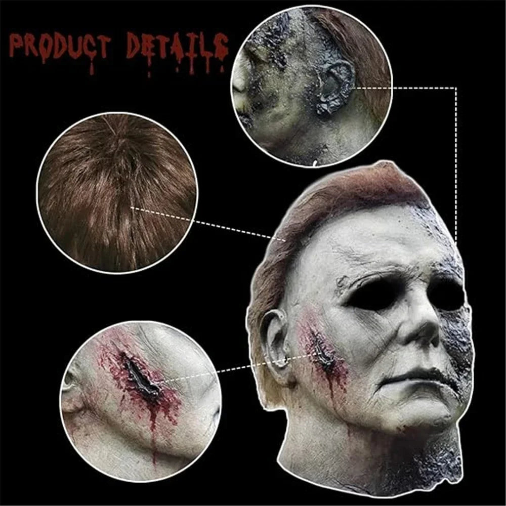 Halloween Mask Michael Myers Carnevale Killer Cosplay Costume Prop Horror Latex Headgear Bloody Killer Cos Adult Party Supplies