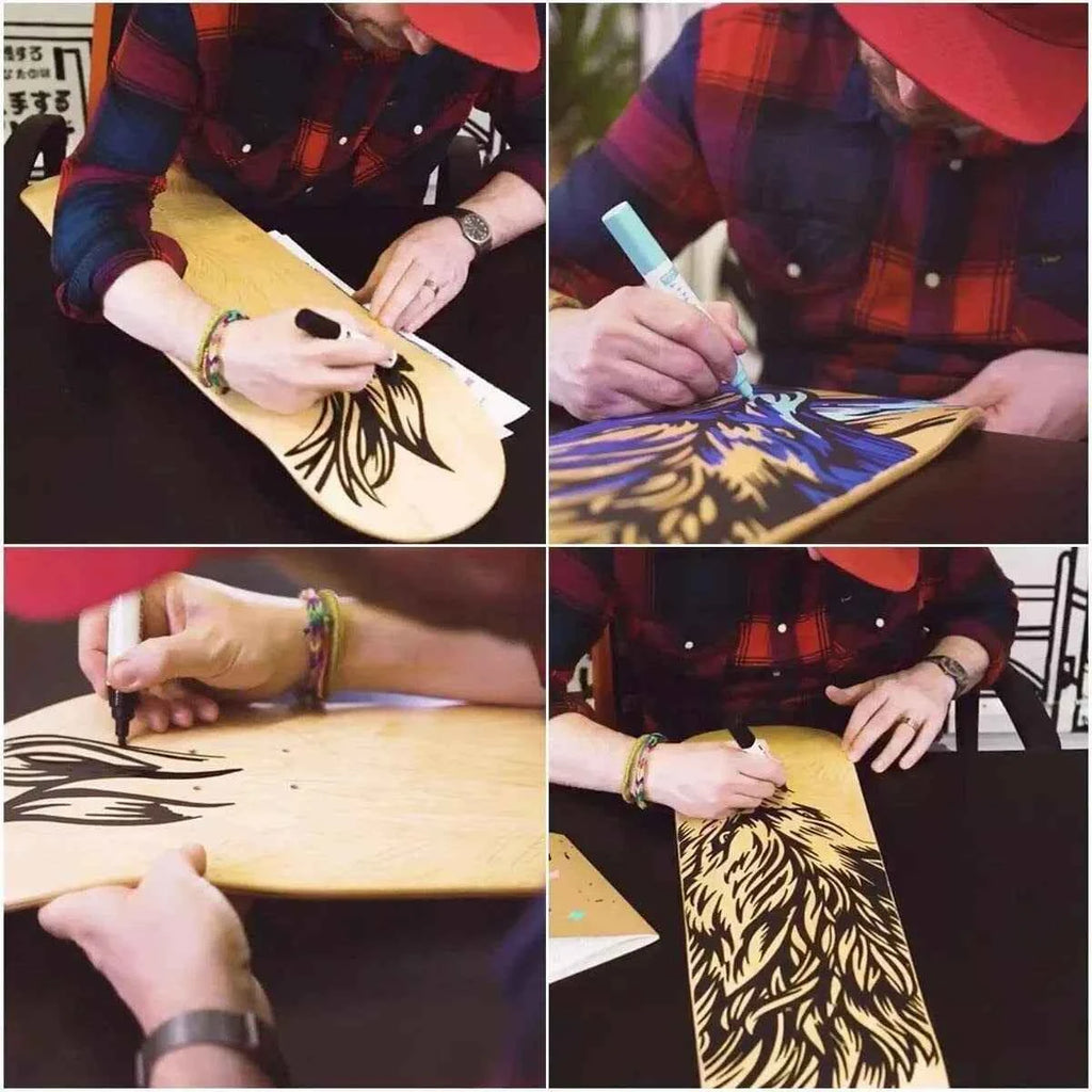 Skateboard Whiteboard 43cm 60cm 72cm 80cm Hand drawn Drawing Original Wooden Board DIY Blank Skateboard Children's Skate Board