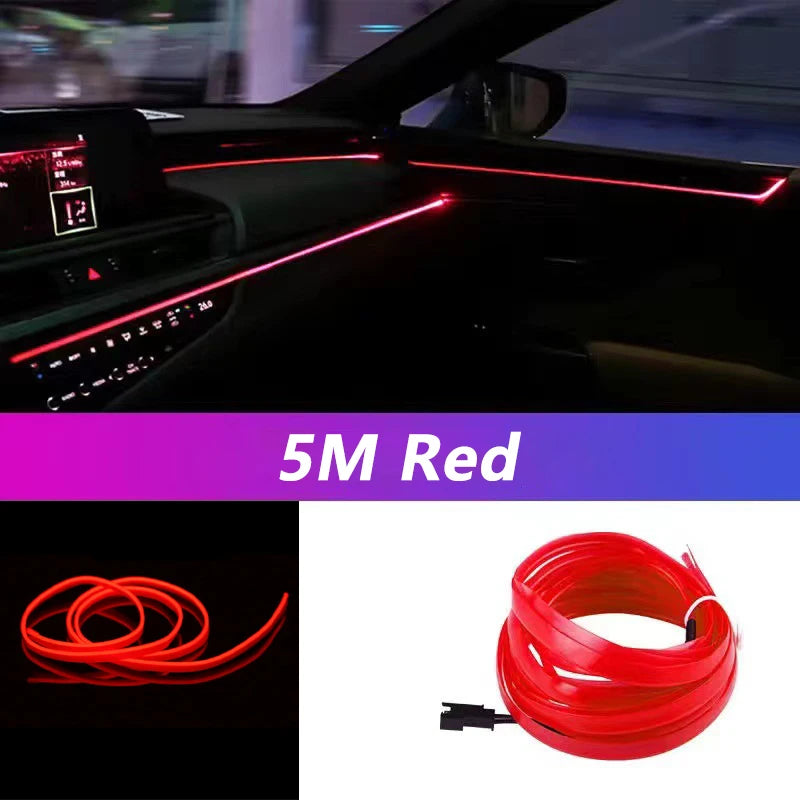 Striscia LED Interni Auto 5M – Neon EL Flessibile per Decorazione e Atmosfera
