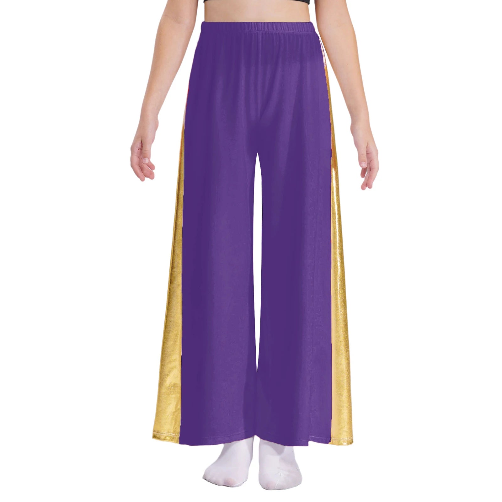 Girls Liturgical Dance Wide-Leg Pants Celebration of Spirit Palazzo Pants Worship Praise Dance Costume for Dancing Performance