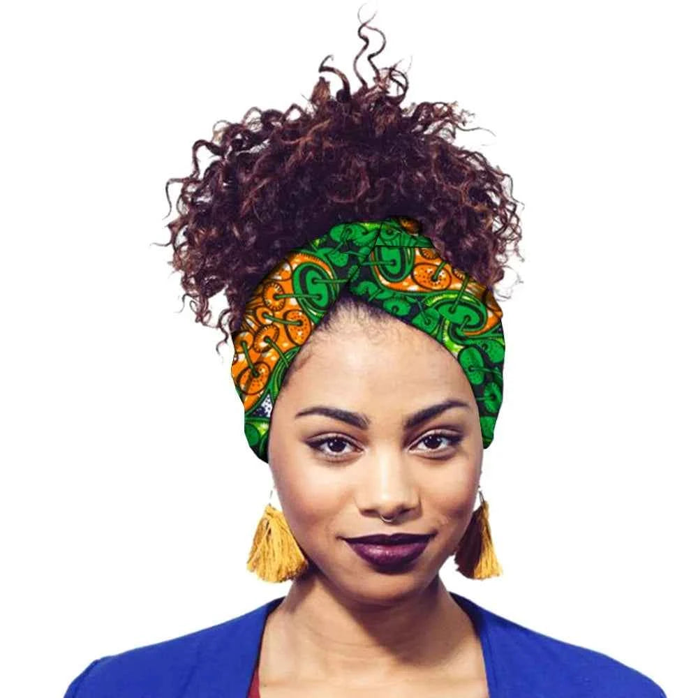 African Print Headbands For Women Designer Bandage With Tassel Earrings Dangle Cotton Wax Hair Bandanas For Women Headband Set