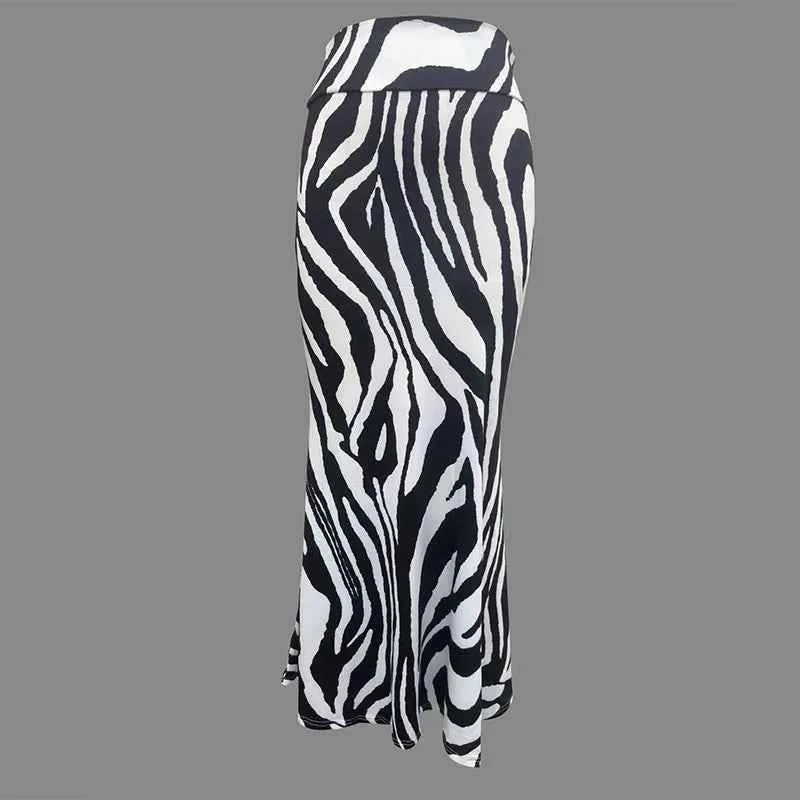 African Floral Long Skirts For Women 2025 New Summer Flower Print Women Plus Size Ladies Jupe Sexy Knit Hip Skirt Beach Saia 3XL