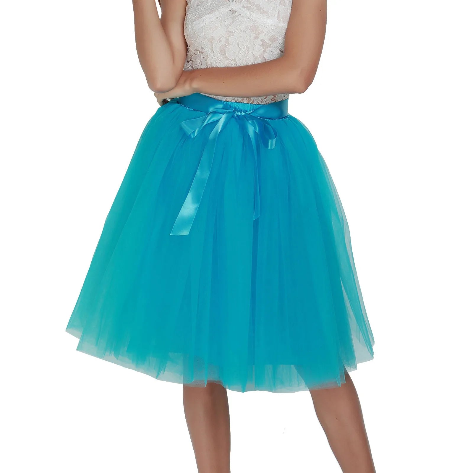 Skirts Pants Carnevale New Women Tulle Skirts Knee Length Long Adult Tutu Layered Short Prom Party Midi Skirt Made by Skirt