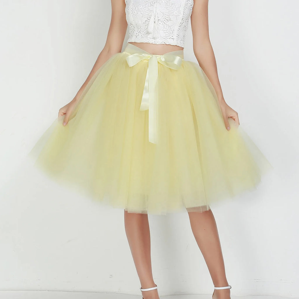 Skirts Pants Carnevale New Women Tulle Skirts Knee Length Long Adult Tutu Layered Short Prom Party Midi Skirt Made by Skirt