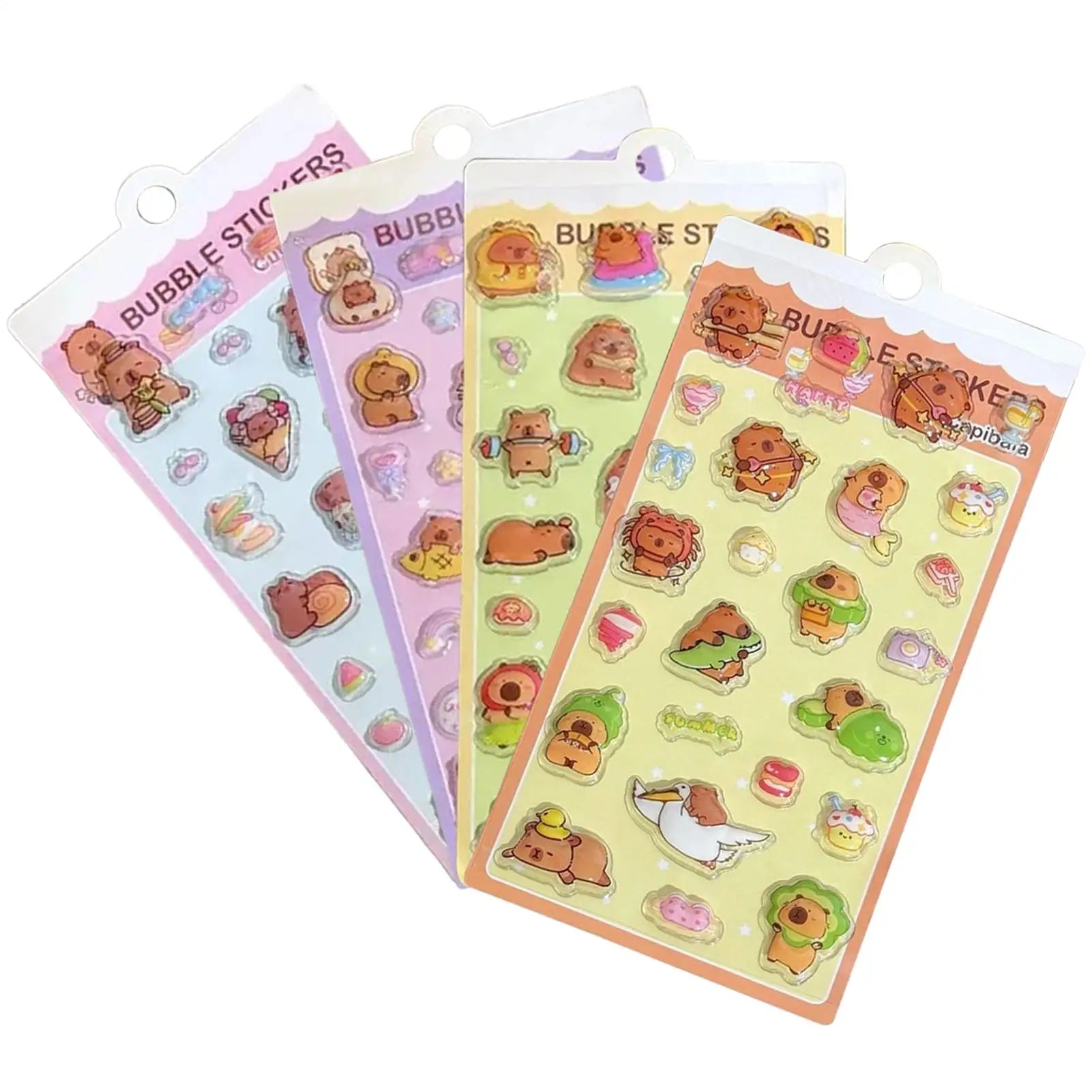 Kids Stickers Cartoon Capybara Adhesive Decals 3D Cartoon Puff Stickers for Laptops Phone Case Party Birthday Classroom Activity