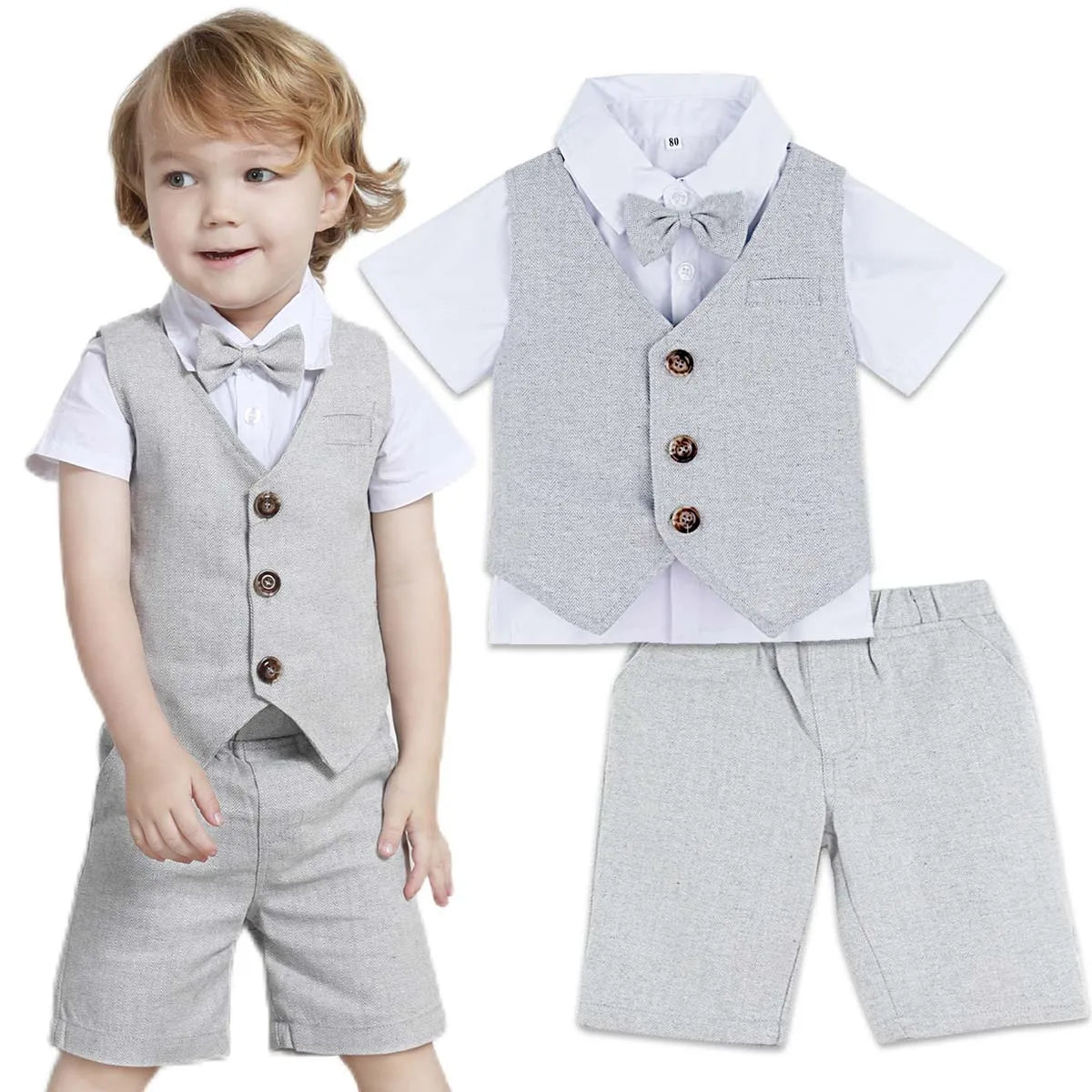 Completo Cerimonia Bambino 3 Pezzi - Abito Elegante per Matrimonio e Feste