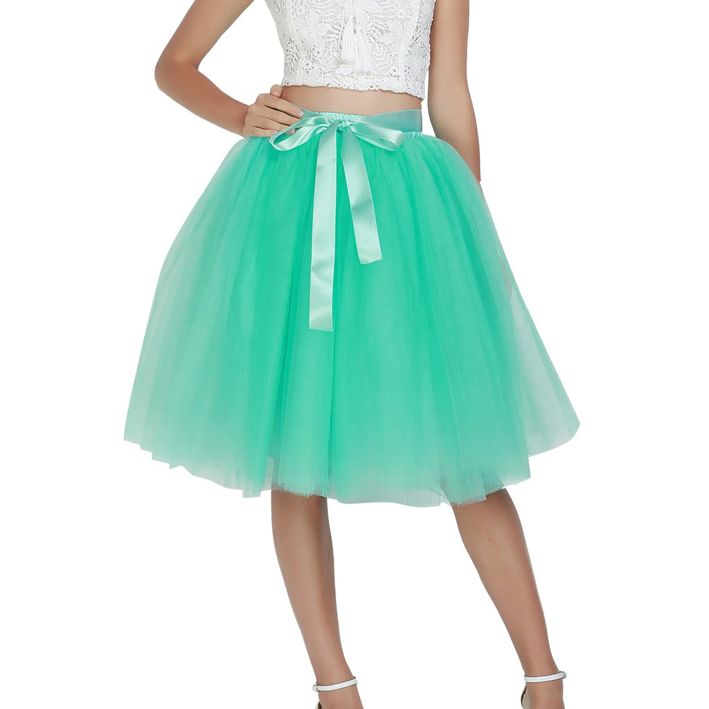 Skirts Pants Carnevale New Women Tulle Skirts Knee Length Long Adult Tutu Layered Short Prom Party Midi Skirt Made by Skirt
