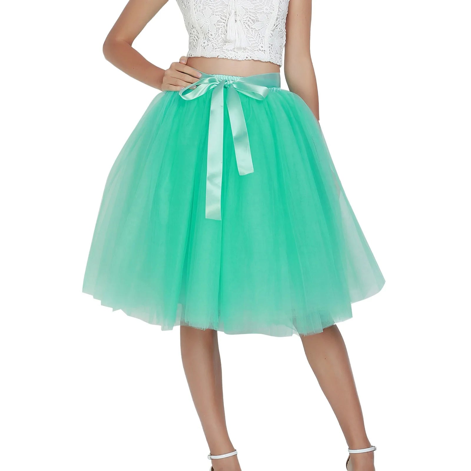 Skirts Pants Carnevale New Women Tulle Skirts Knee Length Long Adult Tutu Layered Short Prom Party Midi Skirt Made by Skirt