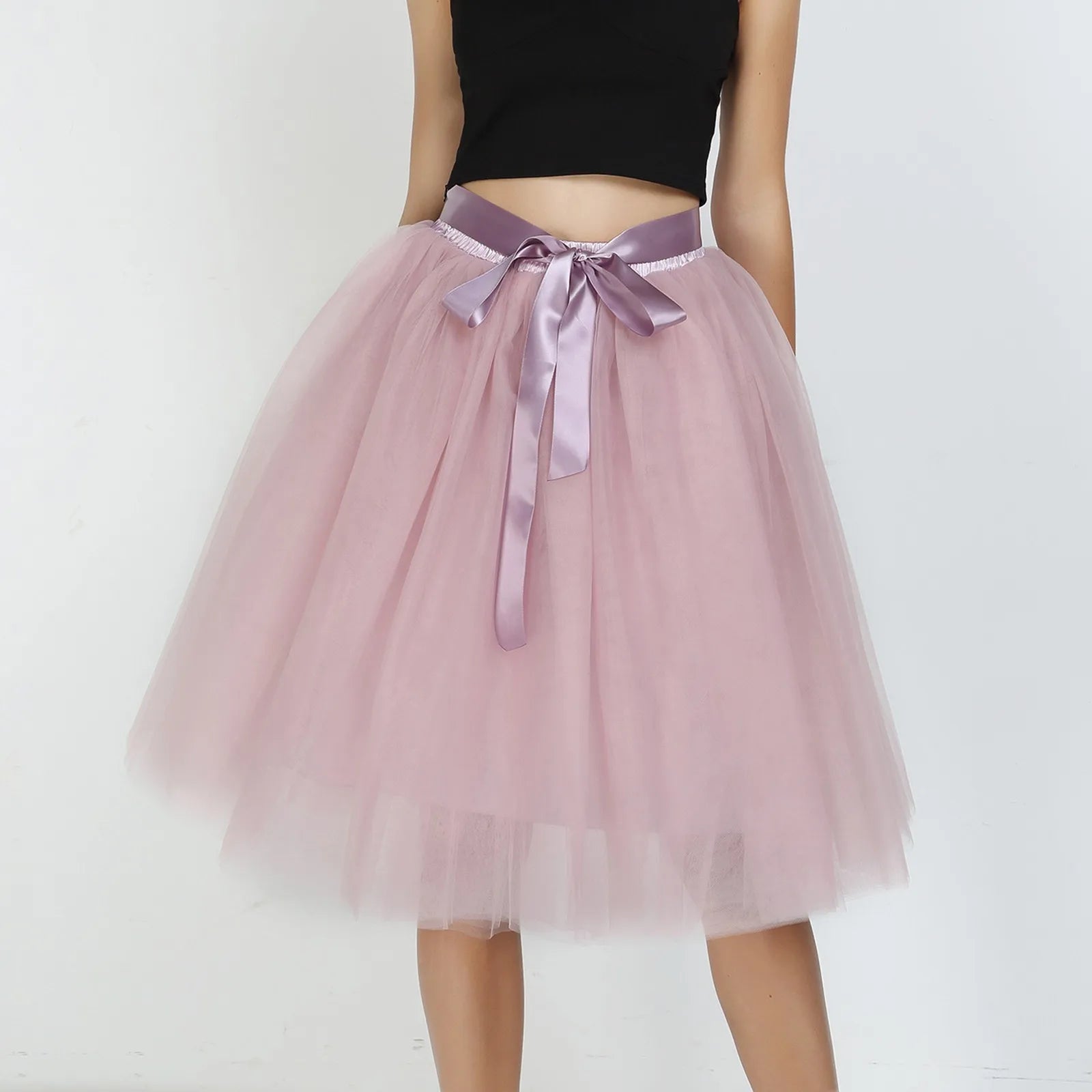 Skirts Pants Carnevale New Women Tulle Skirts Knee Length Long Adult Tutu Layered Short Prom Party Midi Skirt Made by Skirt