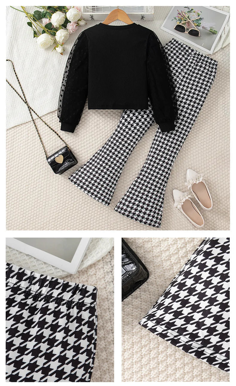 Children's Clothes 2pcs Set For Youngsters Girls Long-Sleeved Shirt +Pants Spring/Autumn Costumes Outfits Kids Clothing 5 To 12