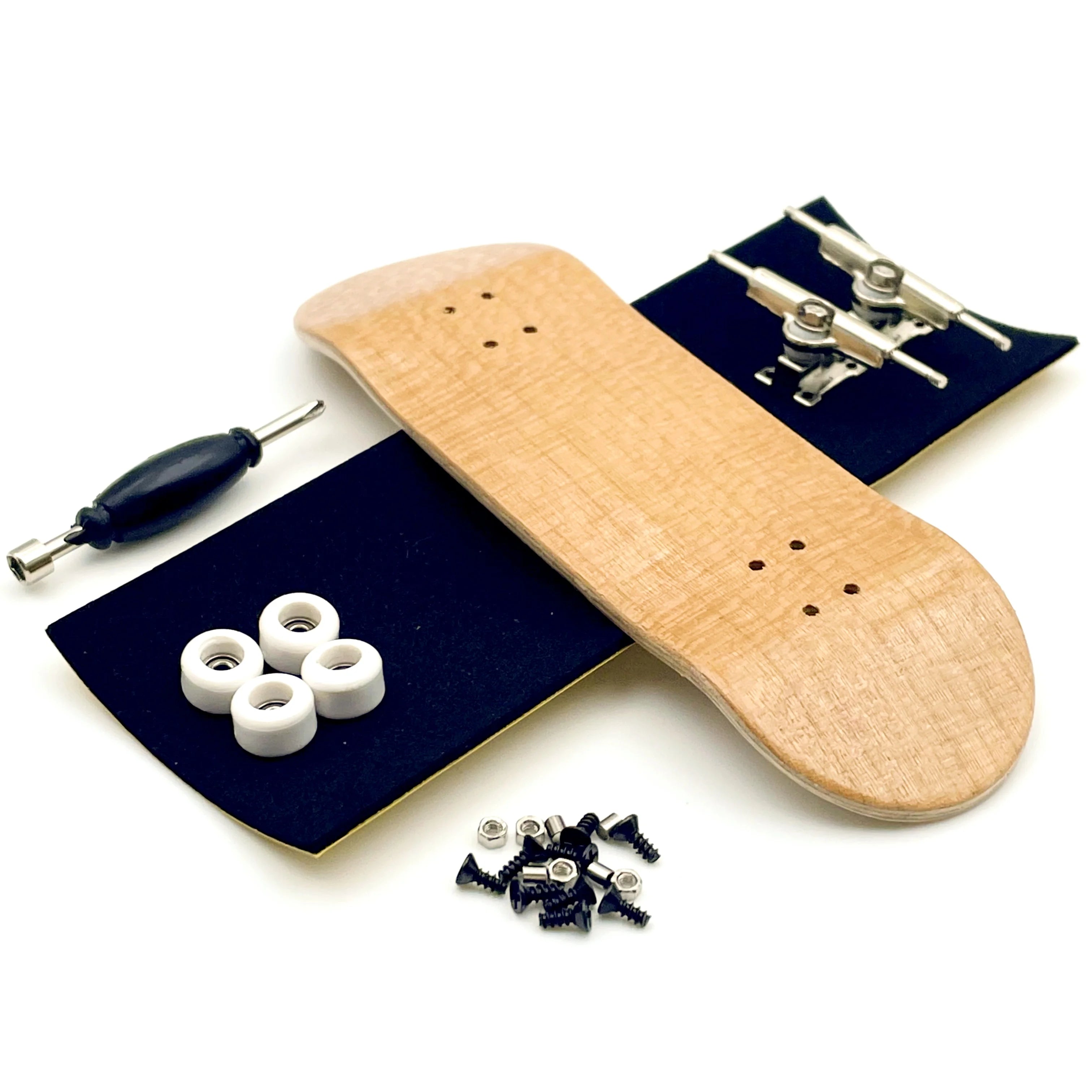Fingerboard Professionale 32mm in Legno – Mini Skateboard in Acero Canadese a 5 Strati con Truck Doppio Asse e Ruote con Cuscinetti