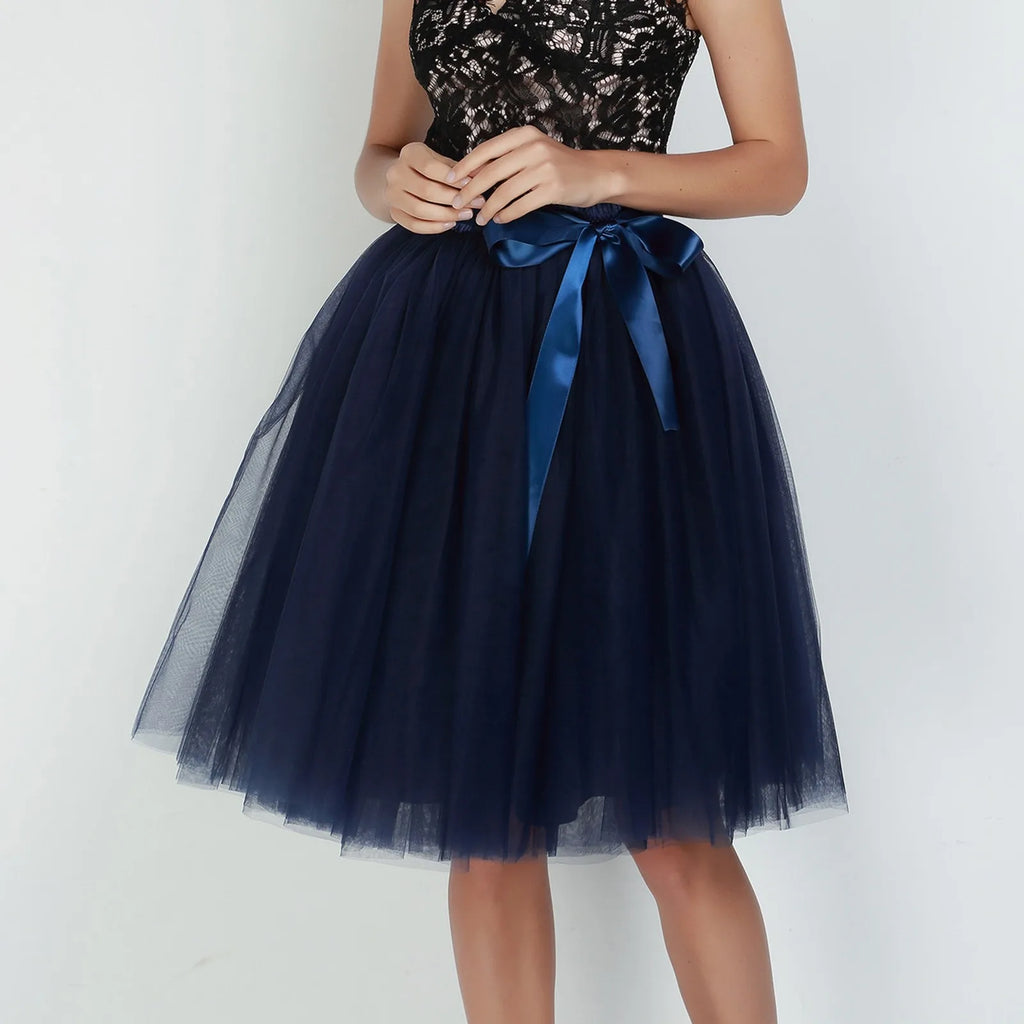 Skirts Pants Carnevale New Women Tulle Skirts Knee Length Long Adult Tutu Layered Short Prom Party Midi Skirt Made by Skirt