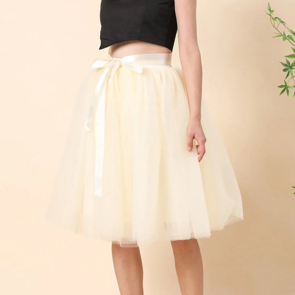 Skirts Pants Carnevale New Women Tulle Skirts Knee Length Long Adult Tutu Layered Short Prom Party Midi Skirt Made by Skirt