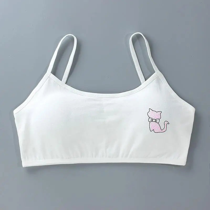 Young Children Girls Bra Cotton Underwear For Puberty Letter Girls Developmental Underwear Cross Bra Kids Vest Teenage Camisoles