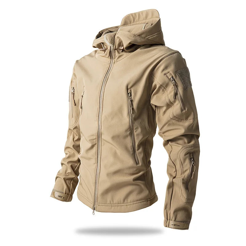 Giacca Tattica sportiva Uomo  – Softshell Impermeabile, Traspirante e Foderata in Pile per Outdoor e Escursionismo