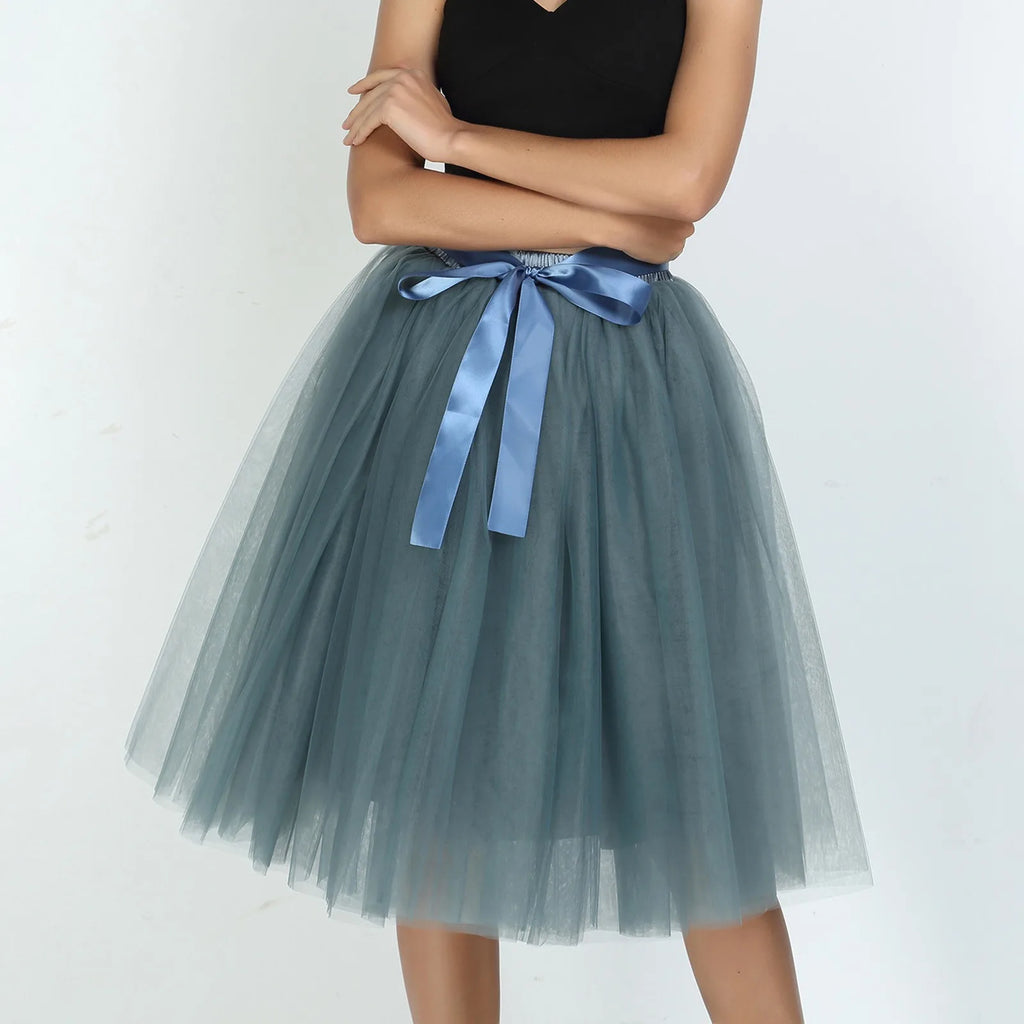 Skirts Pants Carnevale New Women Tulle Skirts Knee Length Long Adult Tutu Layered Short Prom Party Midi Skirt Made by Skirt