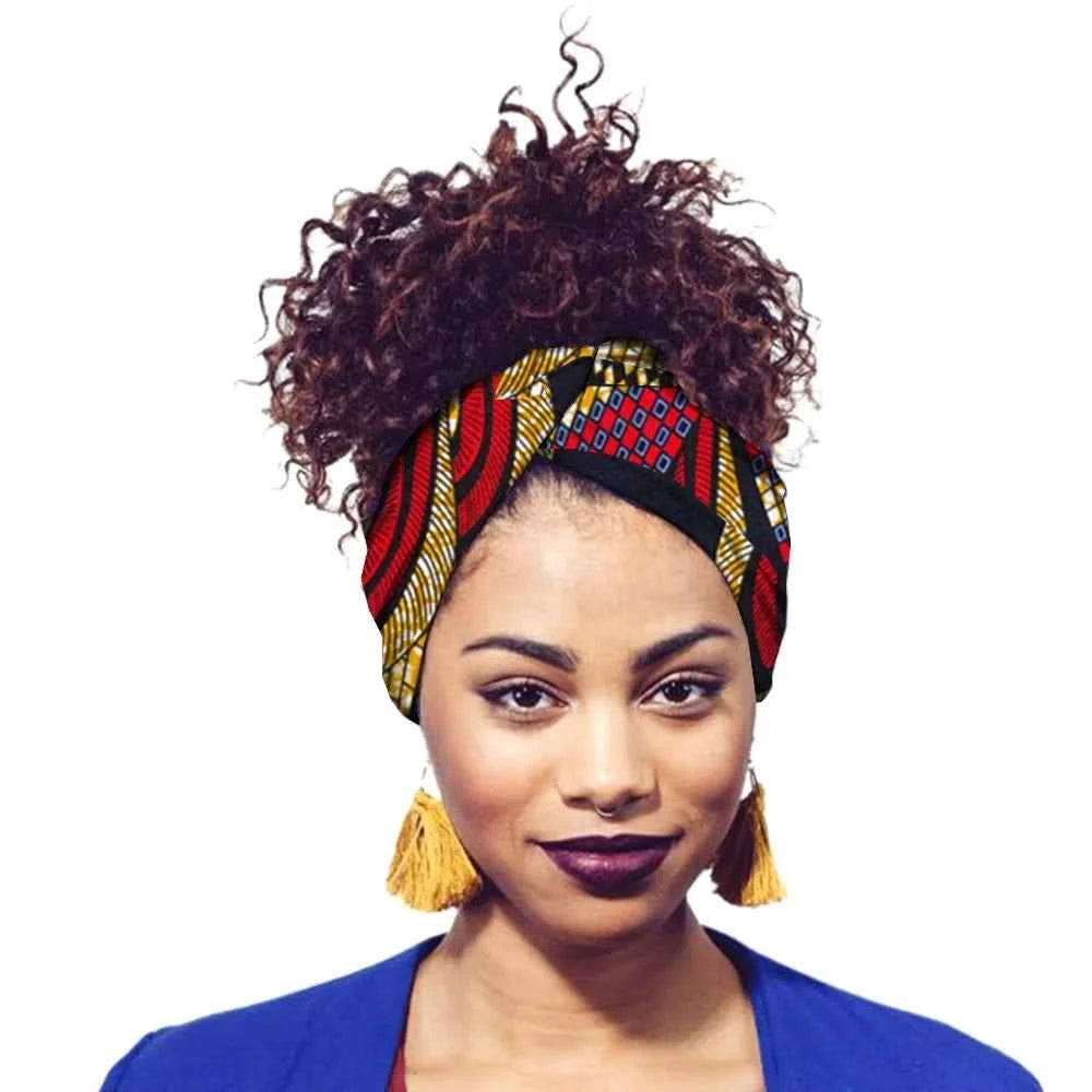 African Print Headbands For Women Designer Bandage With Tassel Earrings Dangle Cotton Wax Hair Bandanas For Women Headband Set