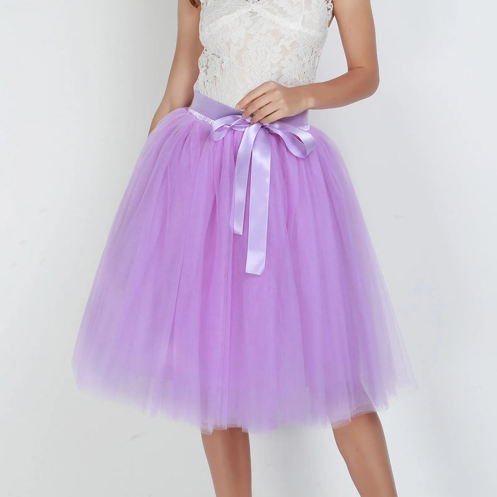 Skirts Pants Carnevale New Women Tulle Skirts Knee Length Long Adult Tutu Layered Short Prom Party Midi Skirt Made by Skirt