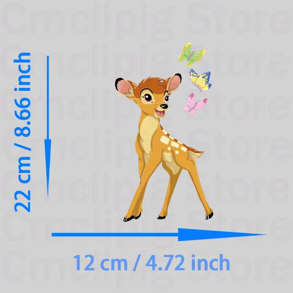 Lovely Bambi self-adhesive Clothing thermoadhesive patches thermo-stickers for children stripes appliques iron on transfer