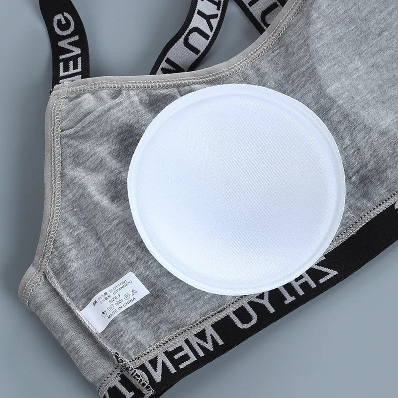 Young Children Girls Bra Cotton Underwear For Puberty Letter Girls Developmental Underwear Cross Bra Kids Vest Teenage Camisoles