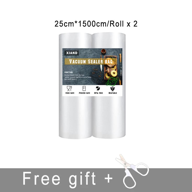 Rotoli per Sottovuoto Alimentare – Sacchetti per Conservazione Cibi-Compatibili con Macchine Sottovuoto