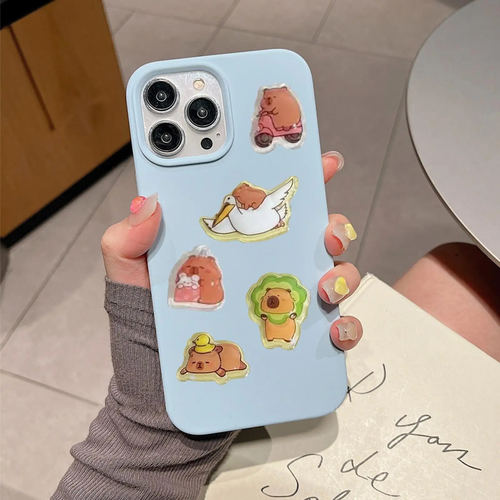 Kids Stickers Cartoon Capybara Adhesive Decals 3D Cartoon Puff Stickers for Laptops Phone Case Party Birthday Classroom Activity