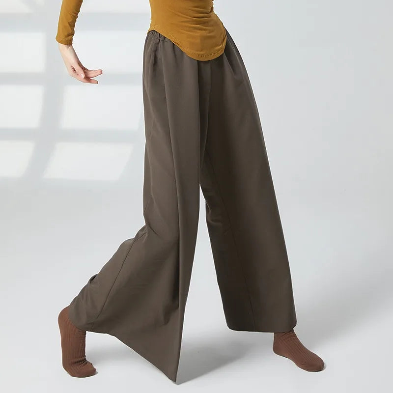 Modern Dance Girl Loose Straight Wide-Leg Pants Classic Dance Practice Outfit Daily Wear Comfortable Fit Dance Trousers