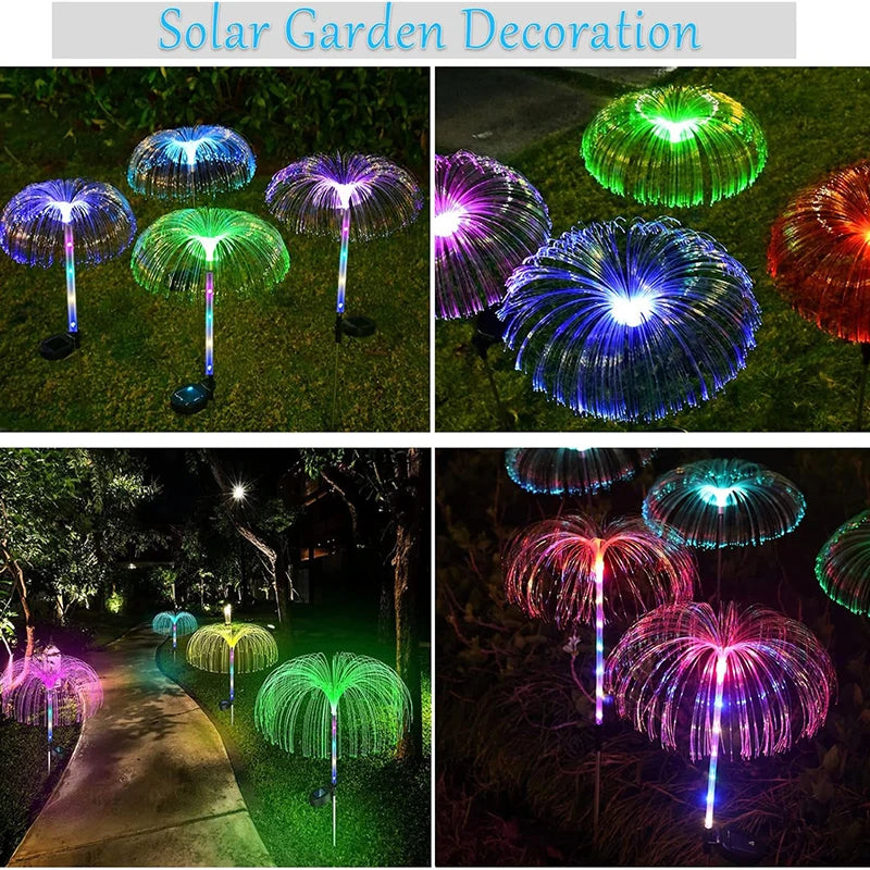 LED Solar Jellyfish Garden Lights Outdoor Waterproof Yard Balcony Pathway Lawn Wedding Party Decoration Solar Power Flowers Lamp