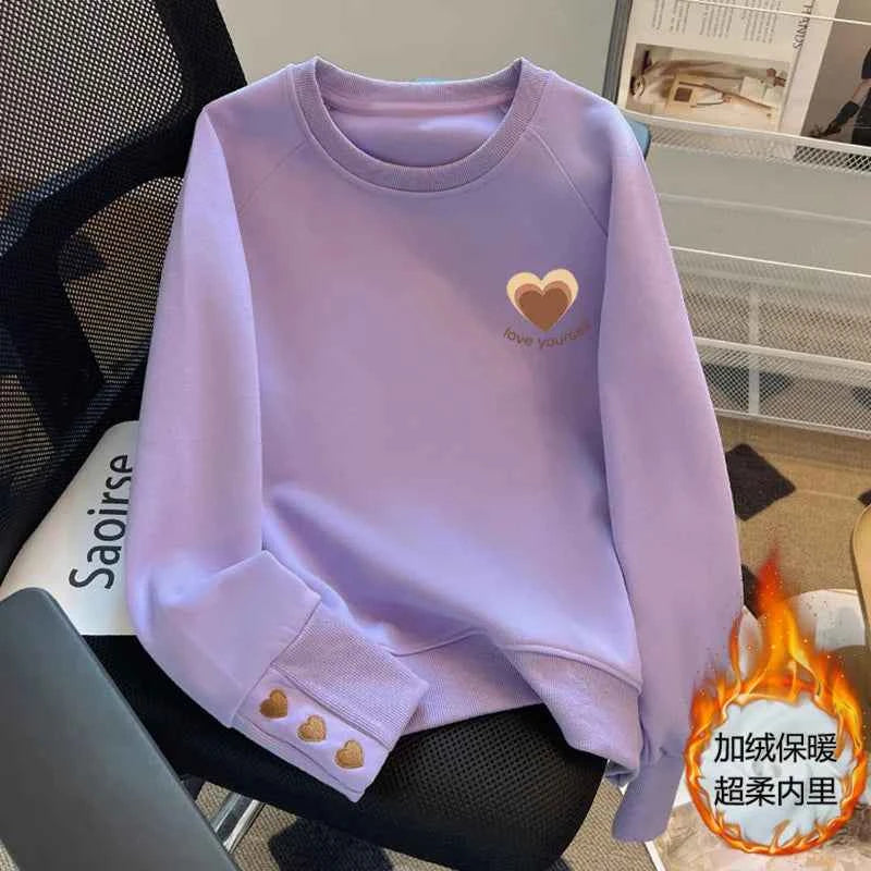 Women's Sweatshirt 2025 New Autumn Winter Loose Casual Pullover Bottoming Shirt Top